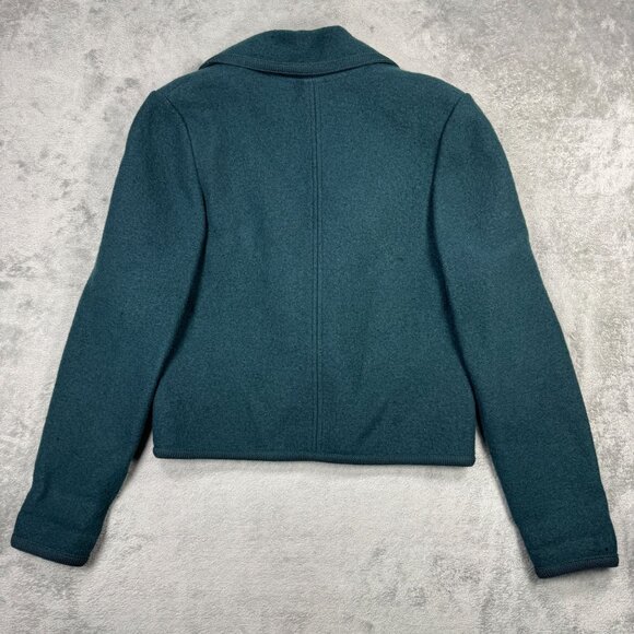 Vintage GEIGER Austria Womens Wool Double Breasted Blazer Jacket Green Size 38 - Picture 3 of 10